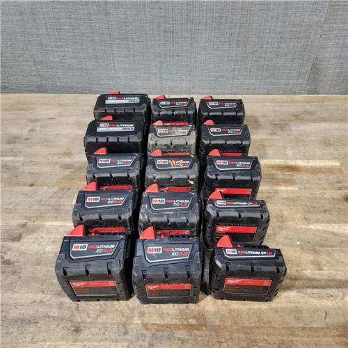HOUSTON LOCATION - AS-IS MILWAUKEE BATTERY PACK QTY - 15