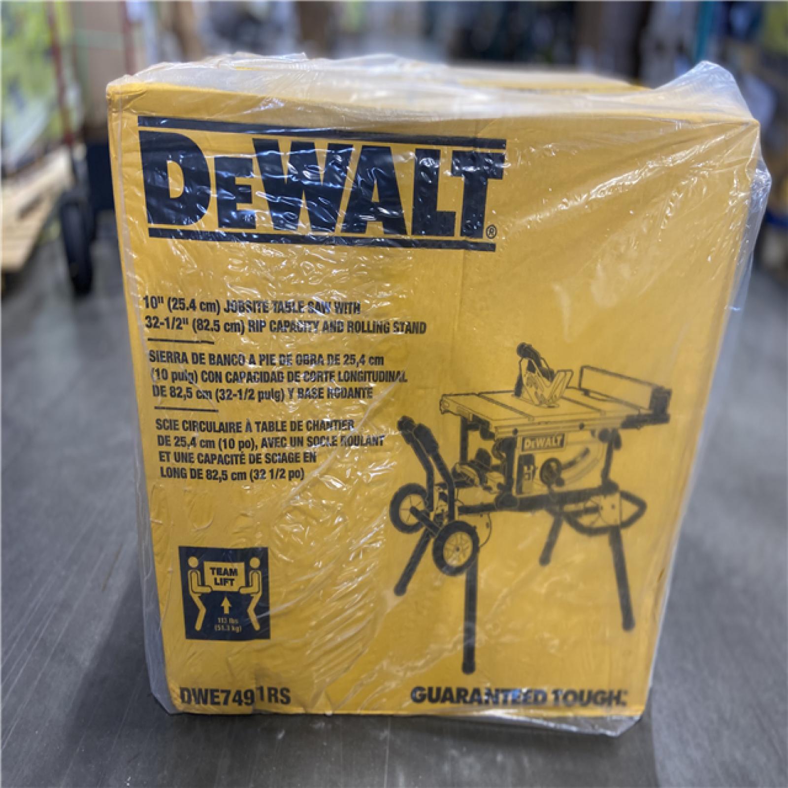 NEW! - DEWALT 15 Amp Corded 10 in. Job Site Table Saw with Rolling Stand