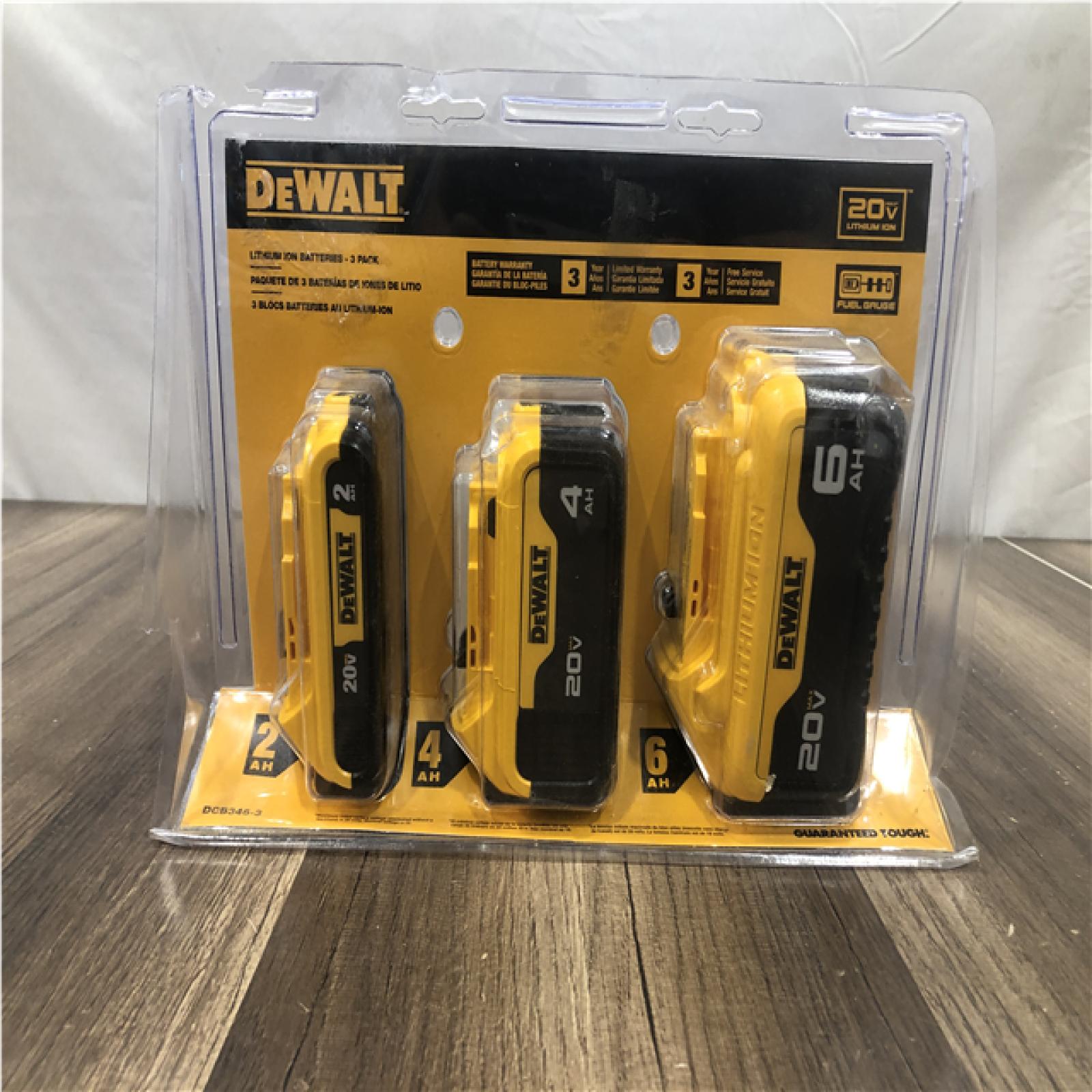 AS-IS DEWALT 20V MAX Battery Lithium Ion 3 Pack - DCB346-3