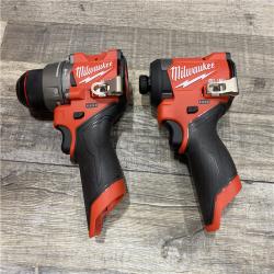 AS-IS Milwaukee FUEL 12-Volt Lithium-Ion Brushless Cordless Hammer Drill and Impact Driver Combo Kit