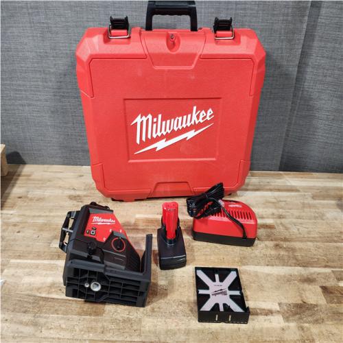 Houston Location As-IS Milwaukee 12-Volt Lithium-Ion Cordless Green 250 ft. 3-Plane Laser Level Kit