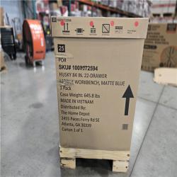 DALLAS LOCATION - AS-IS HUSKY Tool Storage Heavy Duty 84 in. W x 24 in. D Matte Blue Mobile Workbench Cabinet