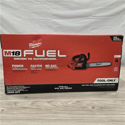 NEW- Milwaukee Tool 2826-20T M18 FUEL 14  Top Handle 18-Volt Lithium-Ion Brushless Electric Cordless Chainsaw (Tool-Only)