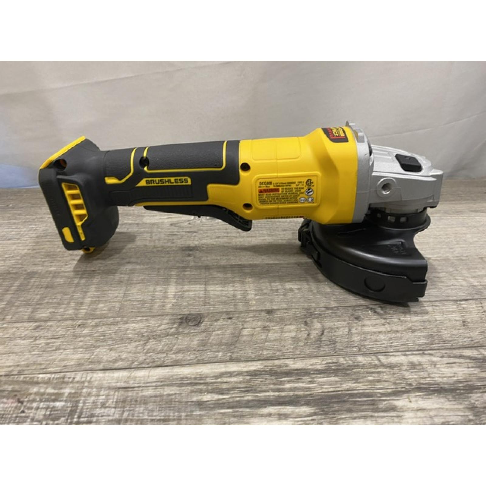 AS-IS DEWALT 20V MAX Cordless Brushless 4-1/2 in. Angle Grinder with Paddle Switch (Tool Only)