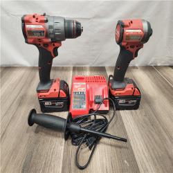 AS-IS- MILWAUKEE FUEL 18V Lithium-Ion Brushless Cordless Hammer Drill and Impact Driver Combo Kit