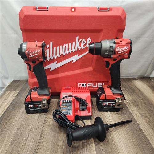 AS-IS- MILWAUKEE FUEL 18V Lithium-Ion Brushless Cordless Hammer Drill and Impact Driver Combo Kit