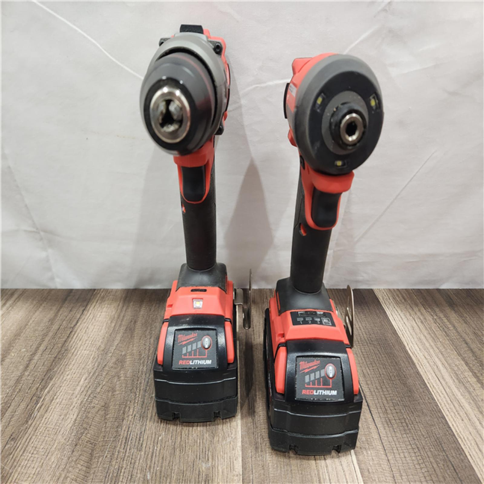 AS-IS- MILWAUKEE FUEL 18V Lithium-Ion Brushless Cordless Hammer Drill and Impact Driver Combo Kit