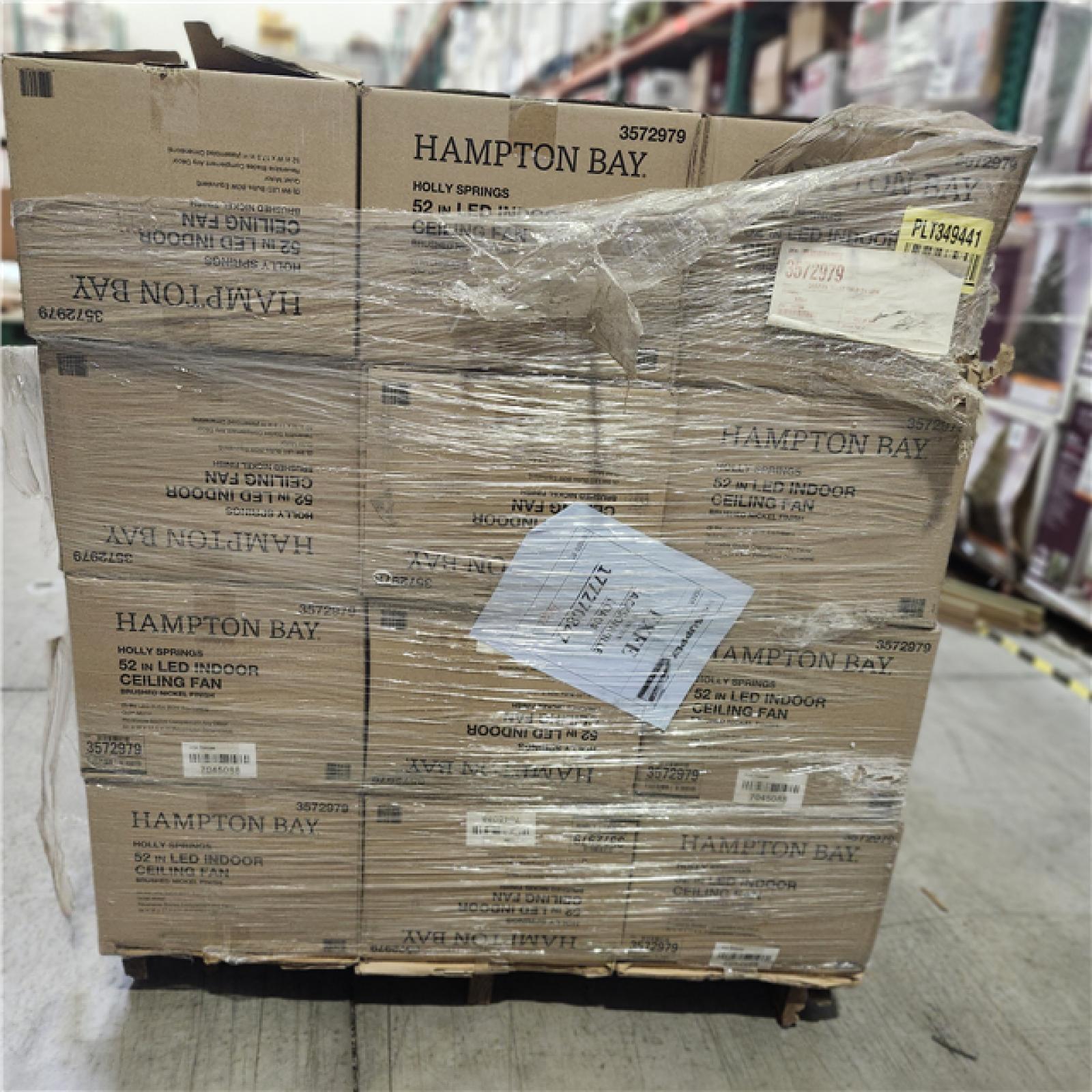 DALLAS LOCATION - Holly Springs 52 in. LED Indoor Brushed Nickel Ceiling Fan with Light Kit PALLET -(24 UNITS)