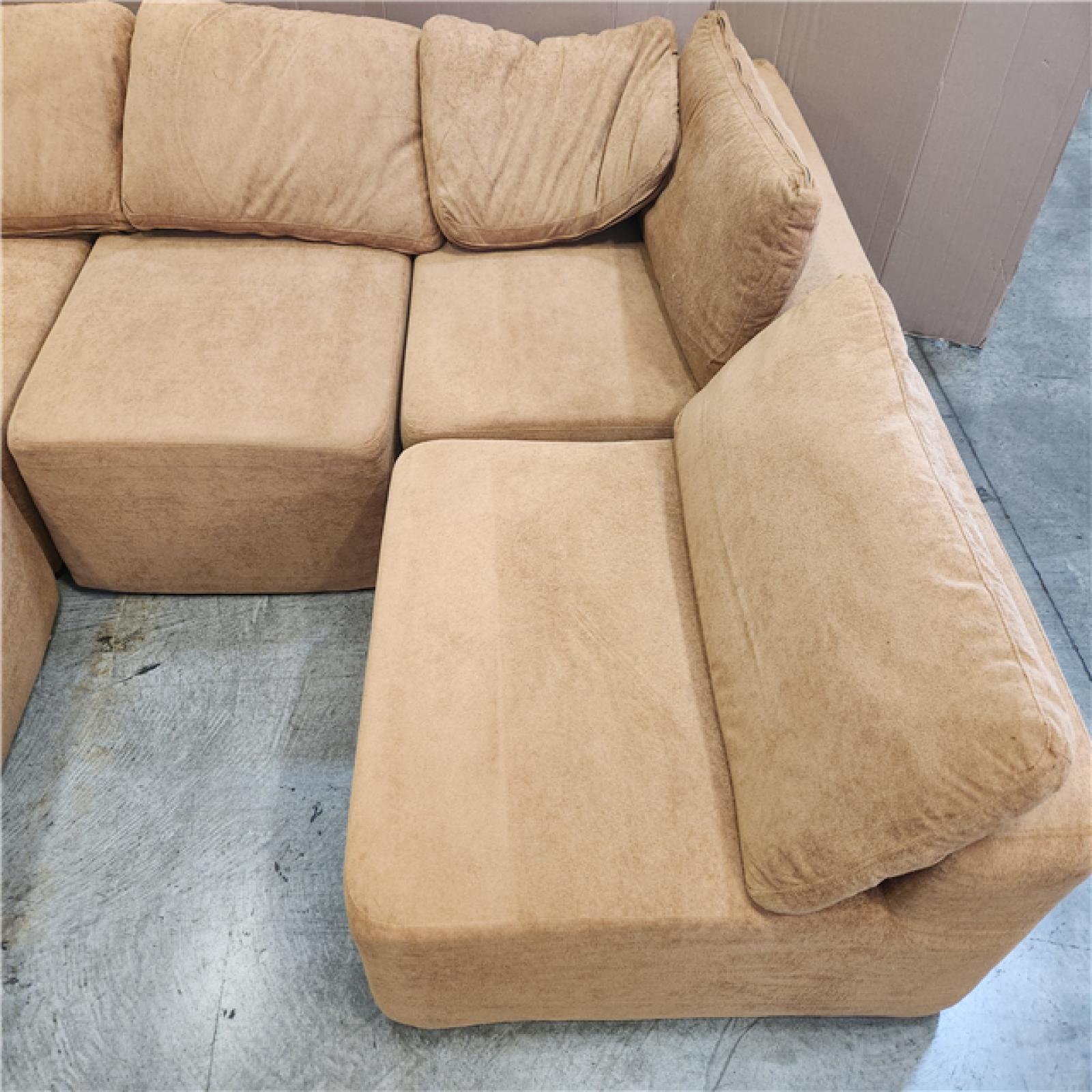 Phoenix AS-IS Brown 5 Piece Modular Armless Sectional Sofa