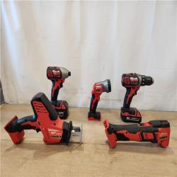 AS-IS- M18 18V Lithium-Ion Cordless Combo Kit (5-Tool) with (2) Batteries, Charger and Tool Bag