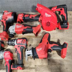 HOUSTON LOCATION - AS-IS MILWAUKEE 8 TOOL COMBO KIT W/ (2) BATTERY & CHARGER
