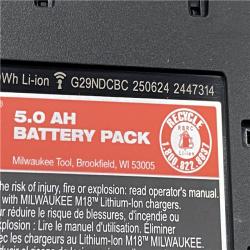 AS-IS Milwaukee 18-Volt Lithium-Ion XC Starter Kit with Two 5.0Ah Batteries and Charger