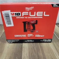 LIKE NEW! MILWAUKEE FUEL 18-Volt Lithium-Ion Brushless Cordless 18-Gauge 1/4 in. Narrow Crown Stapler (Tool-Only)