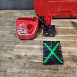 HOUSTON LOCATION - AS-IS Milwaukee-3632-21 M12 Green Beam Laser 360° 3-Plane Kit