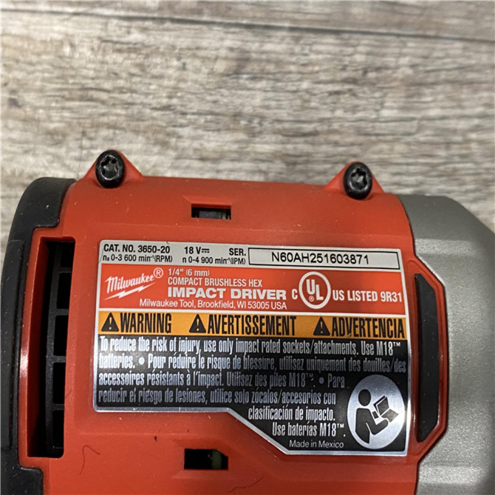 AS-IS Milwaukee 18V Lithium-Ion Brushless Cordless 1/4 in. Impact Driver Kit