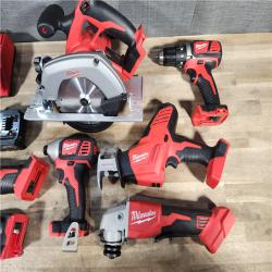 HOUSTON LOCATION - AS-IS Milwaukee M18 18-Volt Lithium-Ion Cordless Combo Kit 7-Tool with 2-Batteries, Charger and Tool Bag