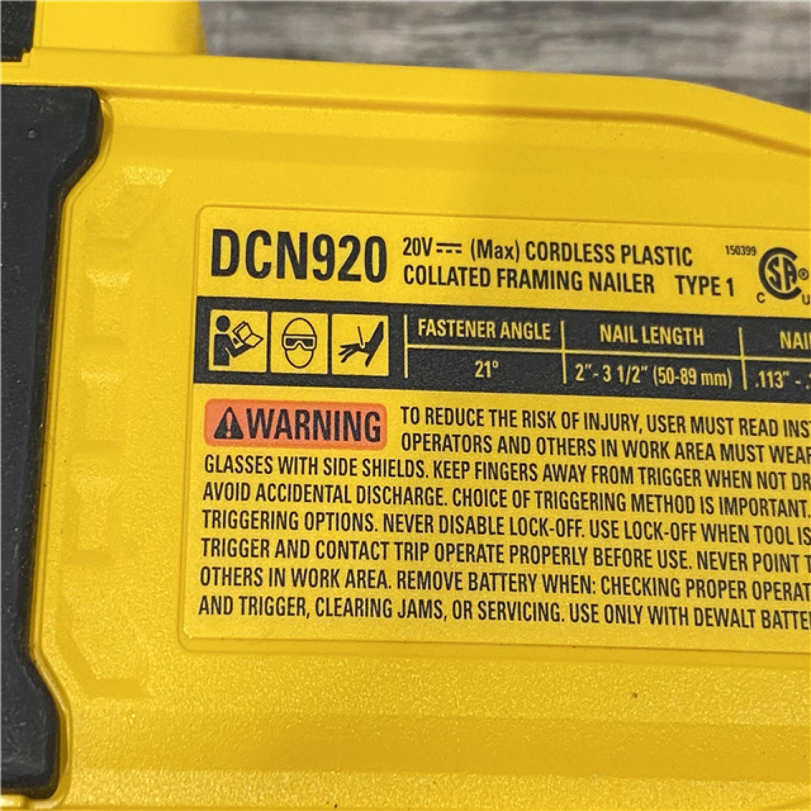 AS-IS DEWALT 20-Volt 21° Cordless Framing Nailer (Tool-Only)