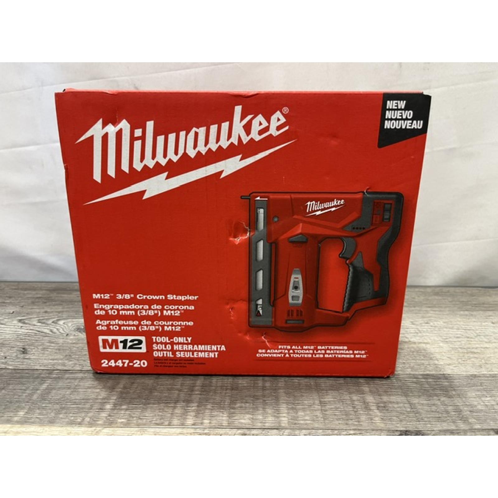 NEW - Milwaukee 12-Volt Lithium-Ion Cordless 3/8 in. Crown Stapler (Tool-Only)