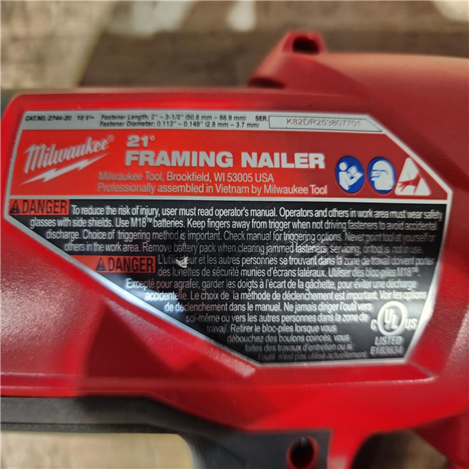 HOUSTON LOCATION - AS - IS Milwaukee FUEL 3-1/2 in. 18-Volt 21-Degree Lithium-Ion Brushless Cordless Framing Nailer (Tool-Only)