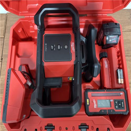 California NEW Milwaukee M18 Red Exterior Rotary Laser Level Kit w/Receiver, includes (1) Battery & Charger
