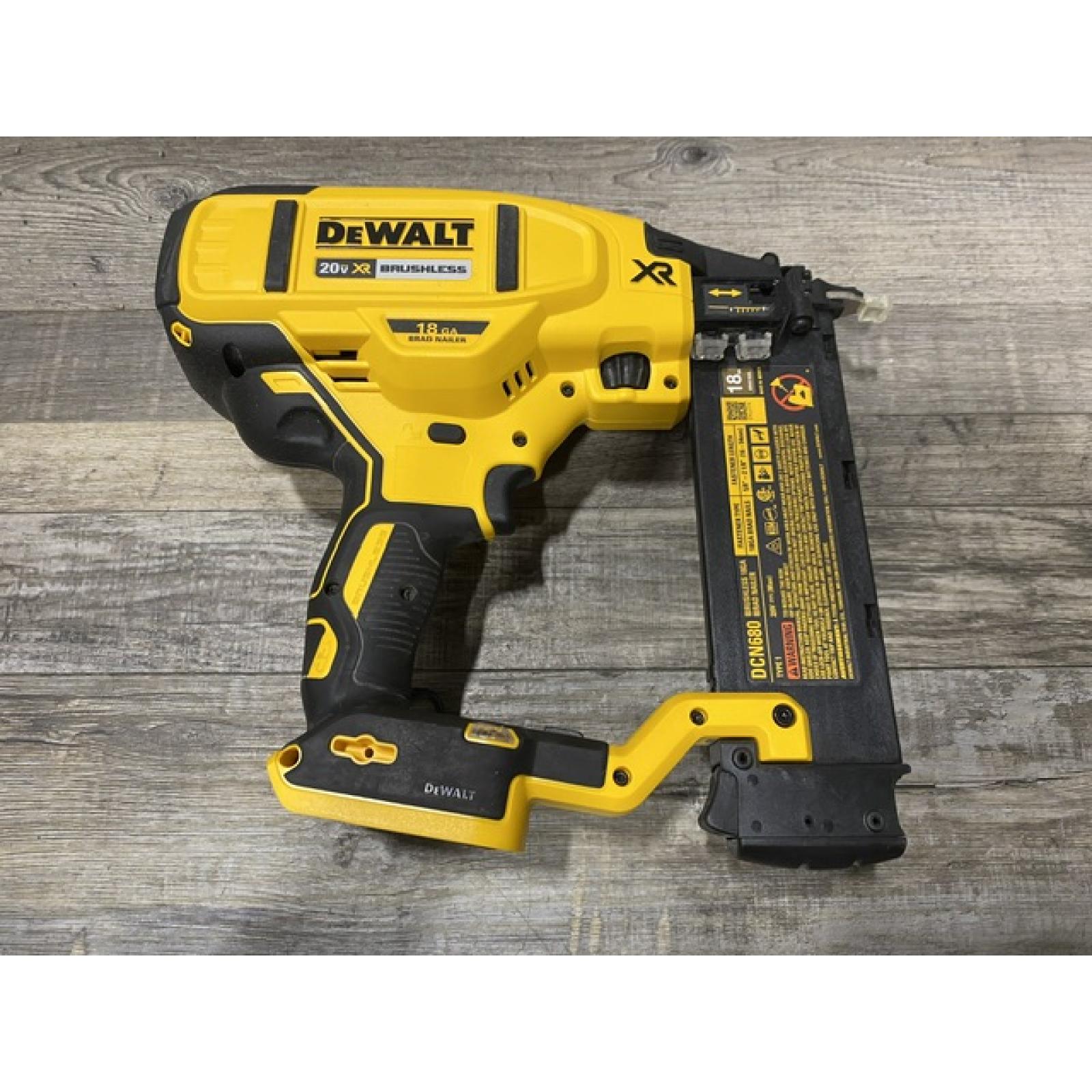 AS-IS DEWALT 20V MAX XR Lithium-Ion Electric Cordless 18-Gauge Brad Nailer (Tool Only)