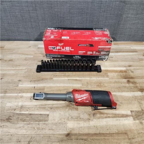HOUSTON LOCATION - AS-IS Milwaukee FUEL INSIDER 12V Lithium-Ion Brushless Cordless 1/4 in. - 3/8 in. Extended Reach Box Ratchet (Tool-Only)