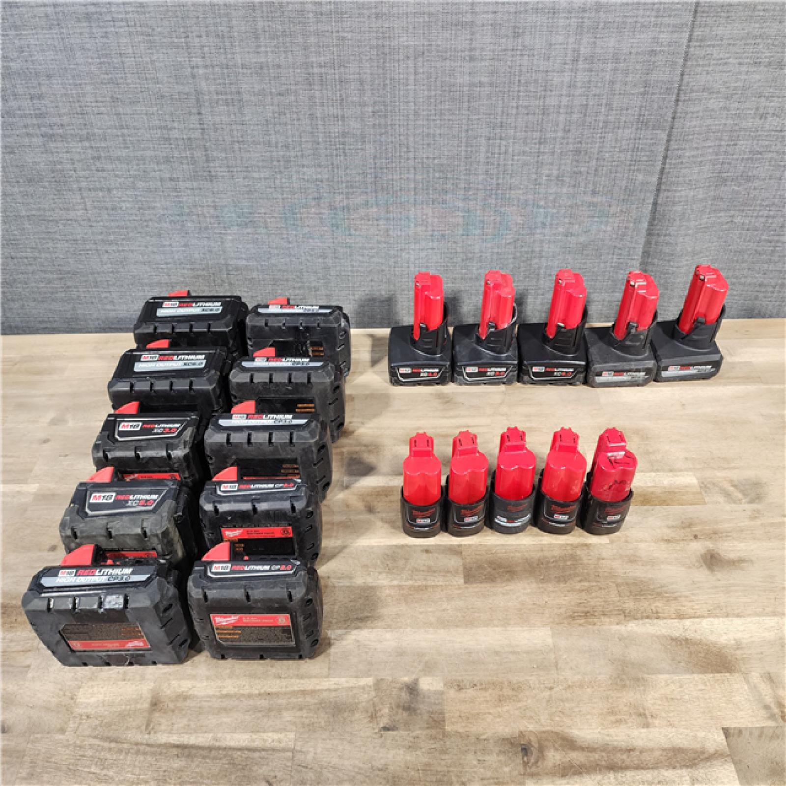 HOUSTON LOCATION - AS-IS MILWAUKEE BATTERY PACK QTY - 20
