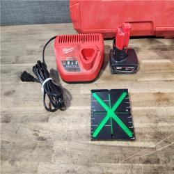 HOUSTON LOCATION - AS-IS Milwaukee-3632-21 M12 Green Beam Laser 360° 3-Plane Kit