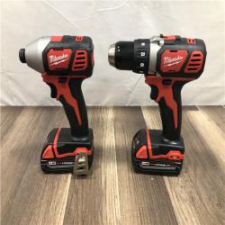 AS-IS Milwaukee 18V Lithium-Ion Cordless Drill Driver/Impact Driver Combo Kit