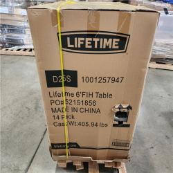 Phoenix Location 14 Pack Lifetime 6 ft. Fold-in-Half Table: Almond Pallet