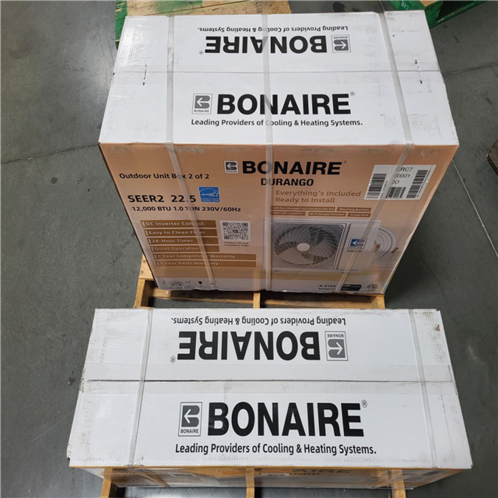 CALIFORNIA AS-IS BONAIRE DURANGO 12000 BTU HEATING AND COOLING SYSTEMS