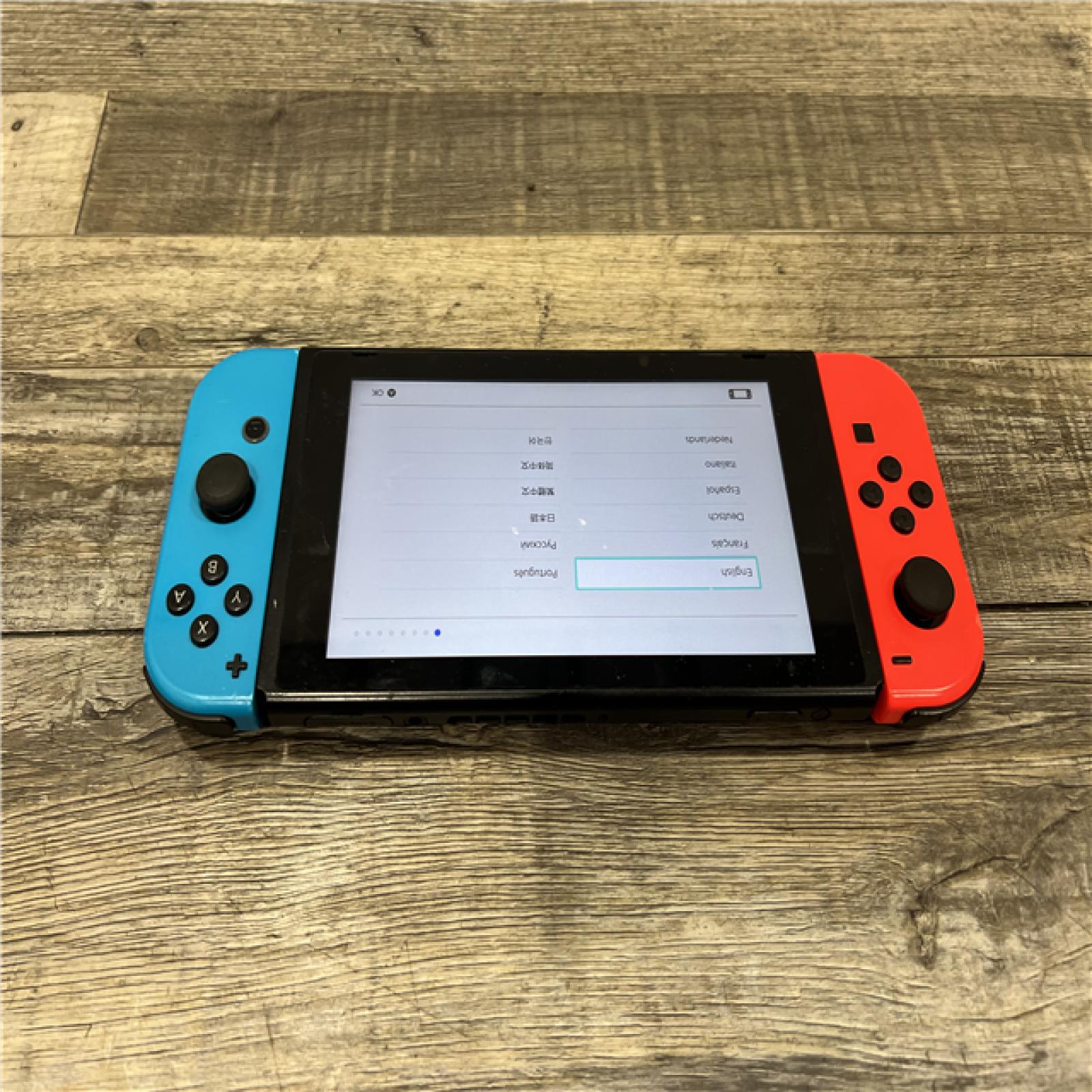 AS-IS Nintendo Switch with Neon Blue and Neon Red Joy-Con