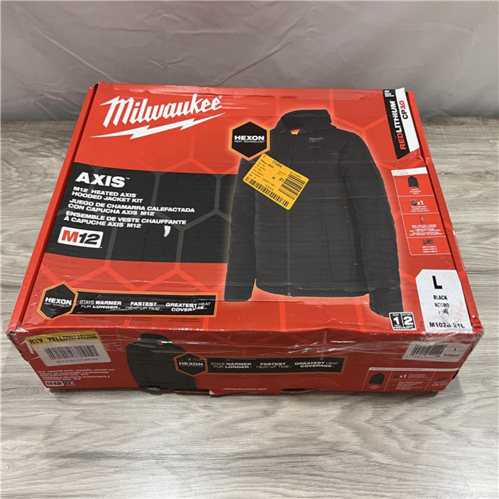 NEW Milwaukee M12 12-Volt Lithium-Ion Cordless Axis Black Heated Hooded Jacket Kit with (1) 3.0 Ah Battery and Charger
