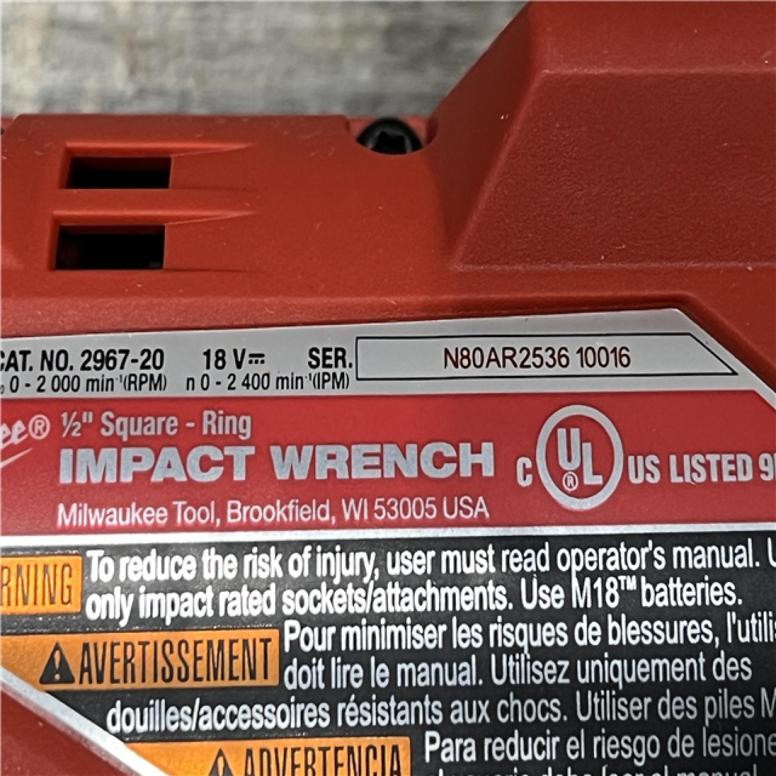 AS-IS Milwaukee FUEL 18V Lithium-Ion Brushless Cordless 1/2 in. Impact Wrench w/Friction Ring Kit