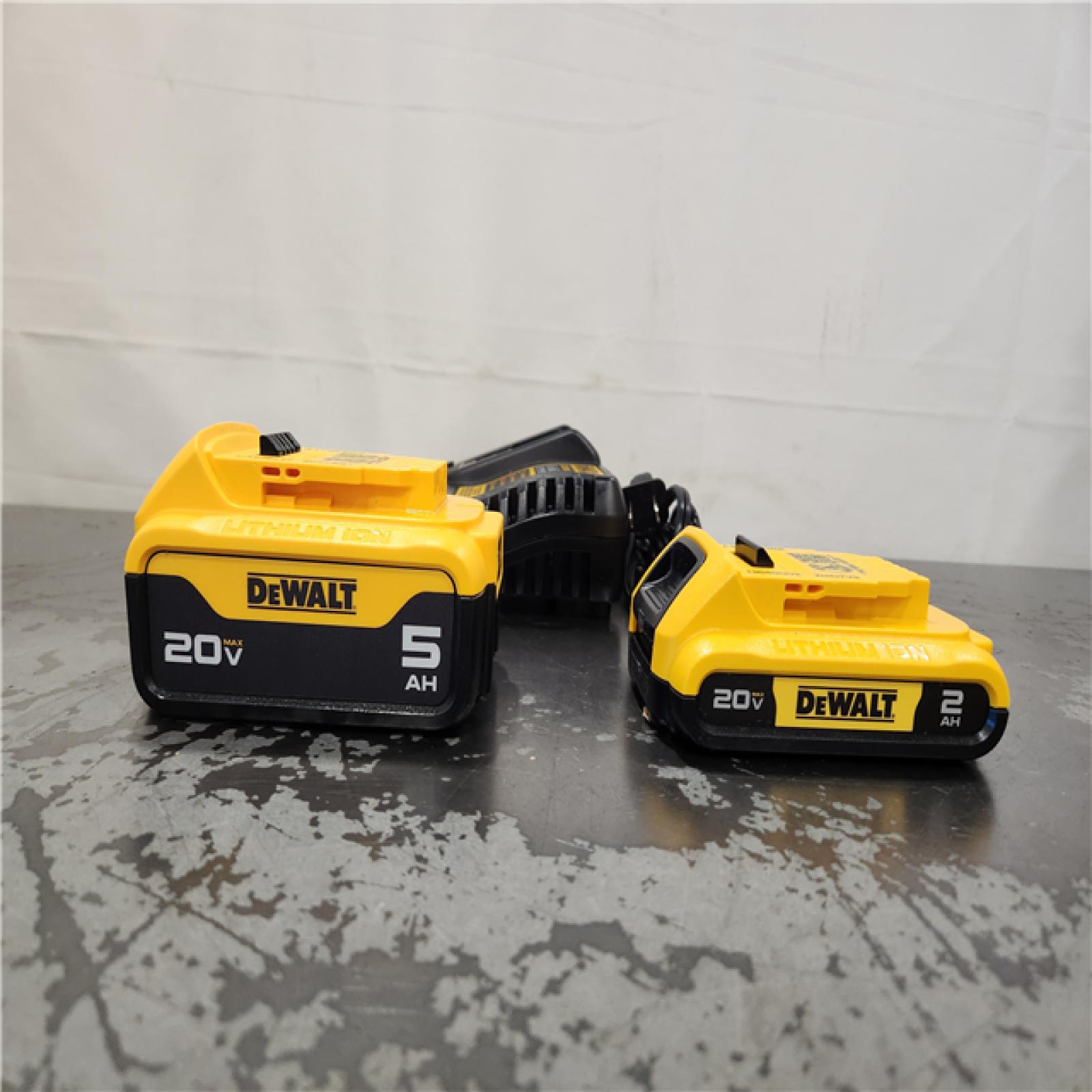 AS-IS- DEWALT 20V MAX Lithium-Ion Battery Kit with 5.0Ah and 2.0Ah Battery and Charger