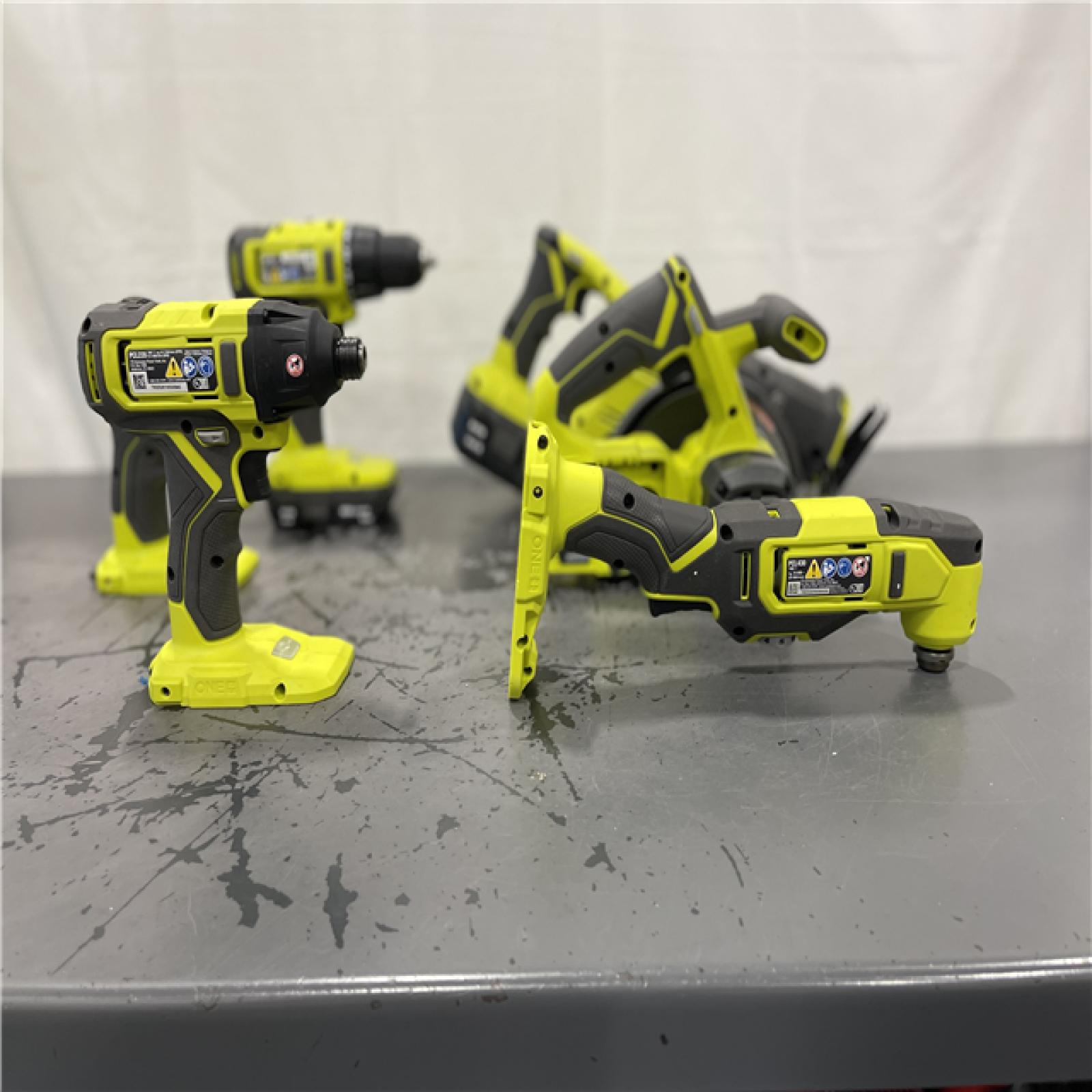 AS-IS- RYOBI ONE+ 18V Cordless 6-Tool Combo Kit with 1.5 Ah Battery  4.0 Ah Battery  and Charger