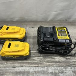 AS-IS DEWALT 20V MAX XR POWERSTACK Lithium-Ion Battery Starter Kit with 5.0Ah and 1.7Ah Batteries and Charger