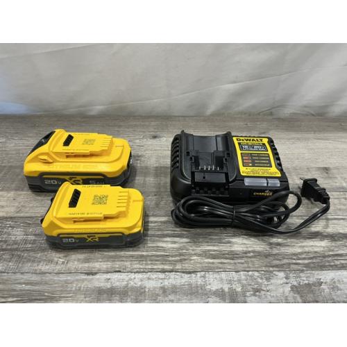 AS-IS DEWALT 20V MAX XR POWERSTACK Lithium-Ion Battery Starter Kit with 5.0Ah and 1.7Ah Batteries and Charger