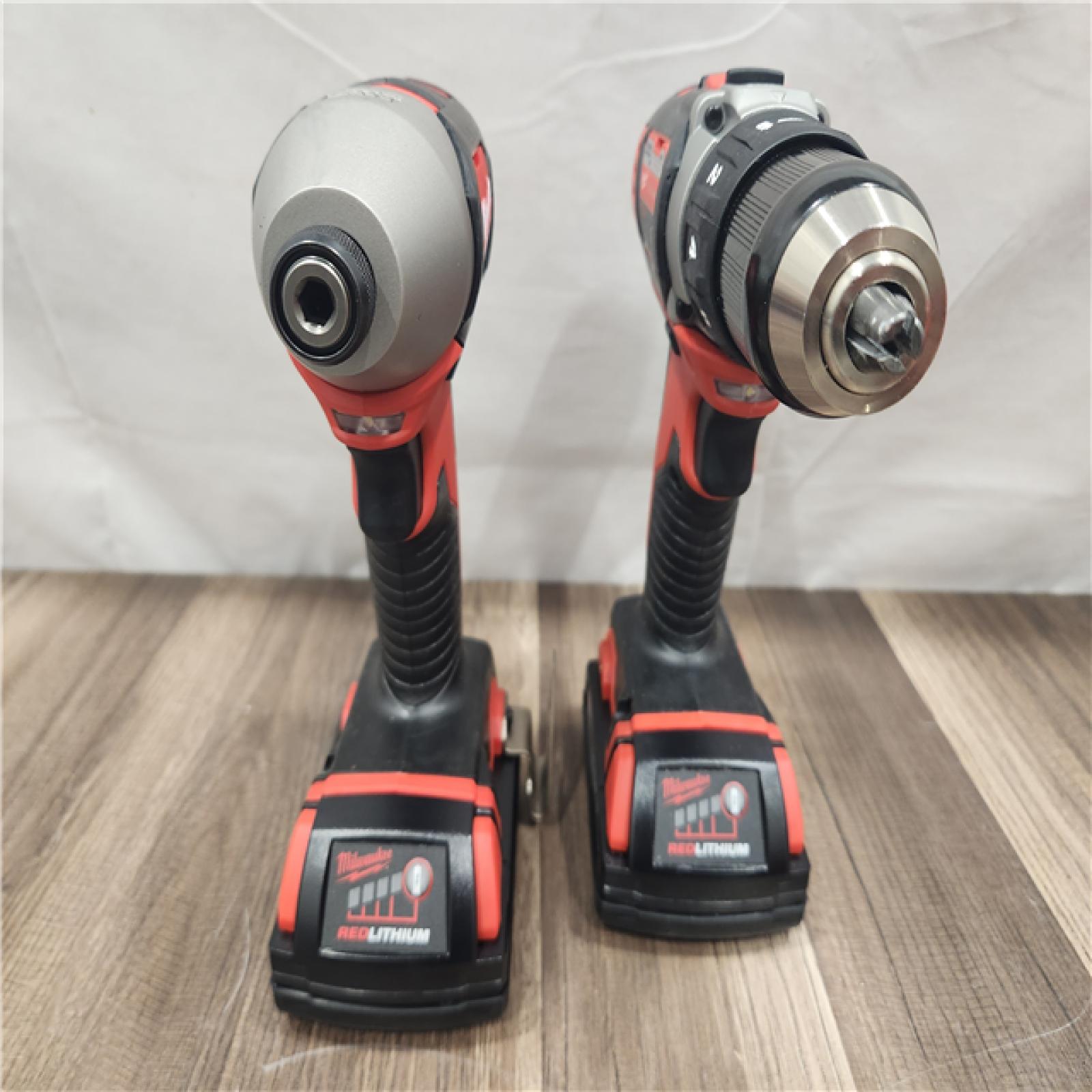 AS-IS- Milwaukee 18V Cordless Brushed 2-Tool Drill/Driver and Impact Driver Kit