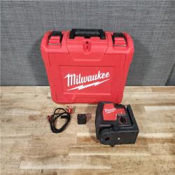 HOUSTON LOCATION - AS - IS Milwaukee Green 100 ft. Cross Line and Plumb Points Rechargeable Laser Level with REDLITHIUM Lithium-Ion