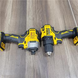 AS-IS DEWALT 20V MAX XR Hammer Drill and ATOMIC Impact Driver 2 Tool Cordless Combo Kit with (2) 4.0Ah Batteries, Charger, and Bag