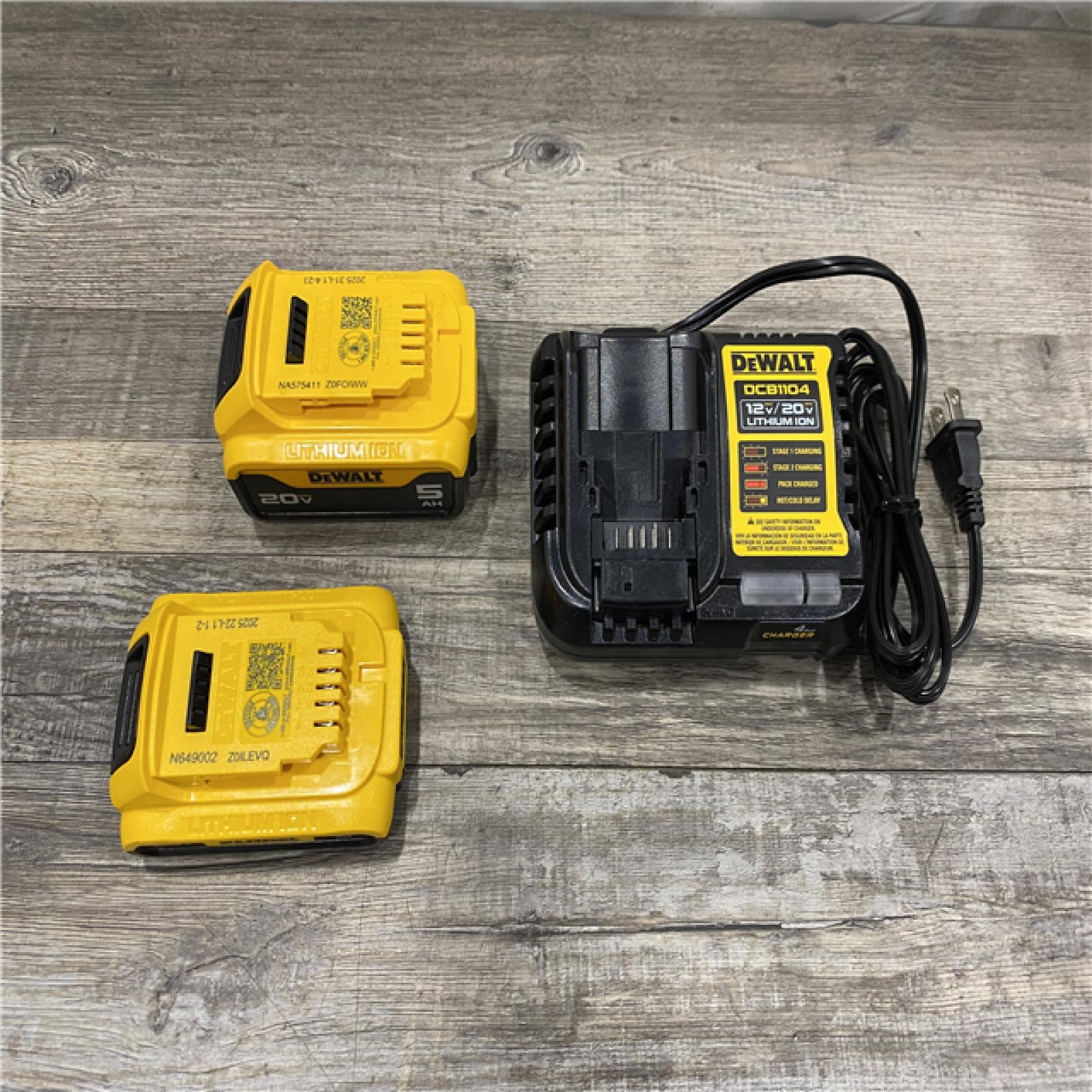 AS-IS DEWALT 20V MAX Lithium-Ion Battery Kit with 5.0Ah and 2.0Ah Battery and Charger