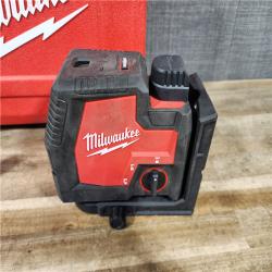 HOUSTON LOCATION - AS-IS Milwaukee Green 100 ft. Cross Line and Plumb Points Rechargeable Laser Level Kit