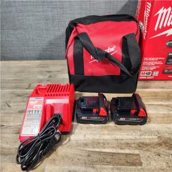 HOUSTON LOCATION - AS-IS Milwaukee M18 18V Lithium-Ion Brushless Cordless Compact Drill/Impact Combo Kit (2-Tool) W/(2) 2.0 Ah Batteries  Charger & Bag