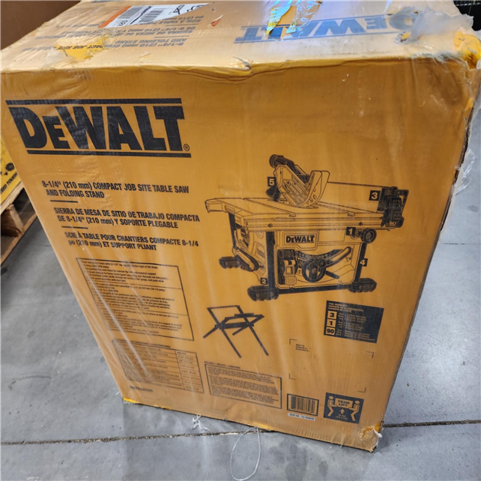 NEW! - DEWALT 15 Amp Corded 8-1/4 in. Compact Jobsite Tablesaw with Compact Table Saw Stand