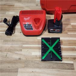 HOUSTON LOCATION - AS-IS Milwaukee  12-Volt Lithium-Ion Cordless Green 250 ft. 3-Plane Laser Level Kit