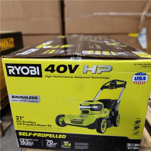 Dallas Location - As-Is RYOBI 40V HP Brushless 21 in Self-Propelled Lawn Mower with (2) 6.0 Ah Batteries and Charger-Appears Like New Condition