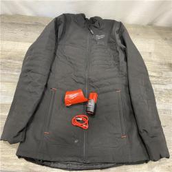 AS-IS Milwaukee Women's Large 12-Volt Lithium-Ion Cordless AXIS Black Heated Quilted Jacket Kit