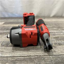 AS-IS Milwaukee FUEL 18V Cordless Mid Torque 1/2 in. Impact Wrench w/ 12 FUEL 3/8 in. Ratchet Combo Kit
