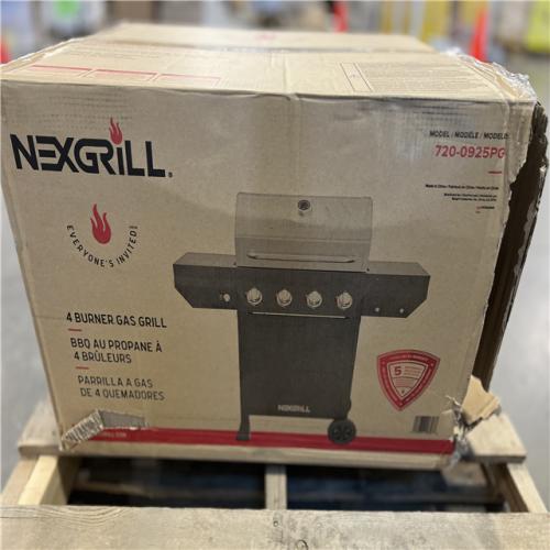 DALLAS LOCATION - LIKE NEW! Nexgrill 4-Burner Propane Gas Grill in Black with Stainless Steel Main Lid